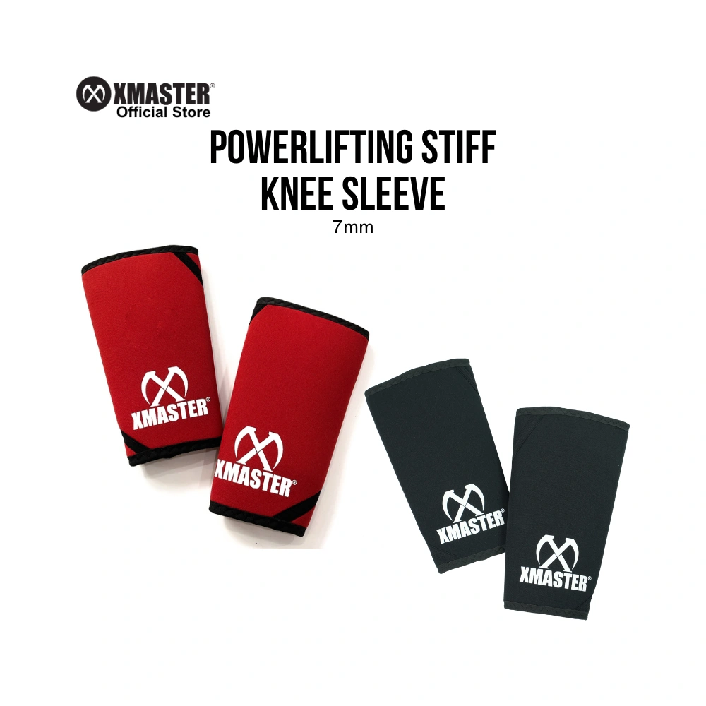 XMASTER Powerlifting Stiff Knee 7mm Neoprene Sleeve Support IPF Squat Deadlift Pelindung Deker Lutut