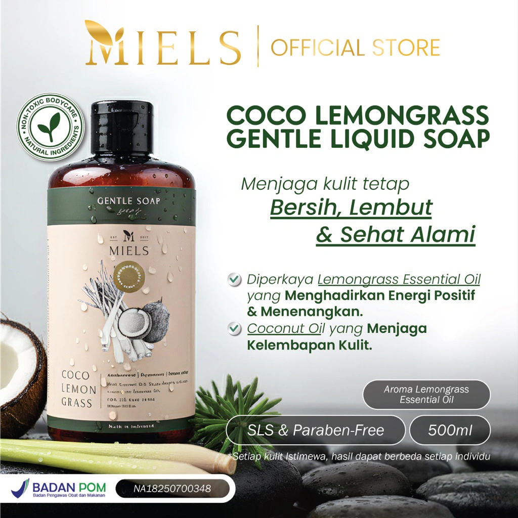 Miels - Coco Lemongrass gentle soap series 500 ml - face & body liquid soap