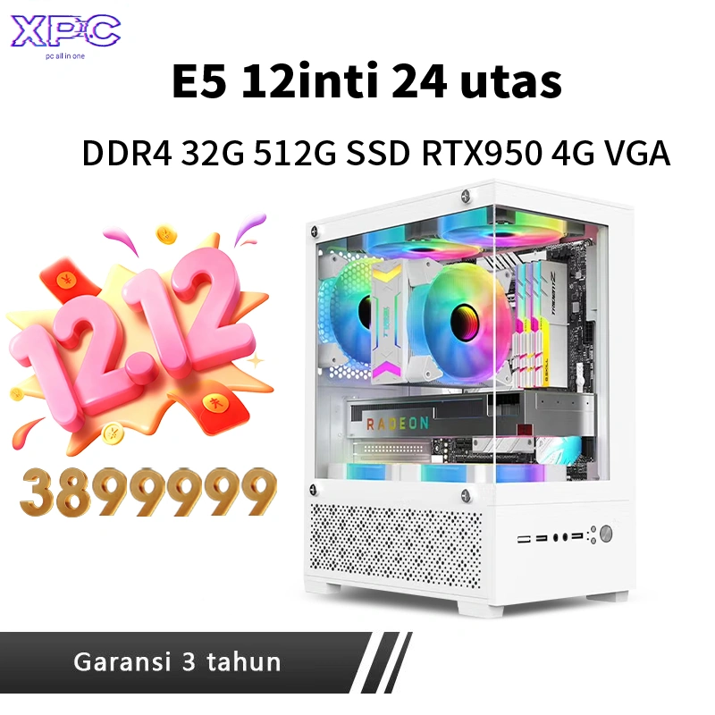 XPC PC Intel 12 Core i5/i7 Pc gaming full set desktop komputer kantor, mesin perakitan desain, mendukung WIFI/Bluetooth