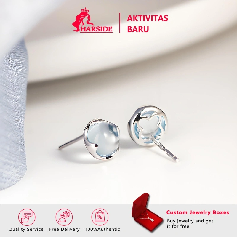 Free Gift Box Anting Kristal Biru Alami​​ Topas dengan Bingkai Perak  Membawa Energi Positif dan Ketengan dalam Desain Minimalis Aksesori Eksklusif Berkelas