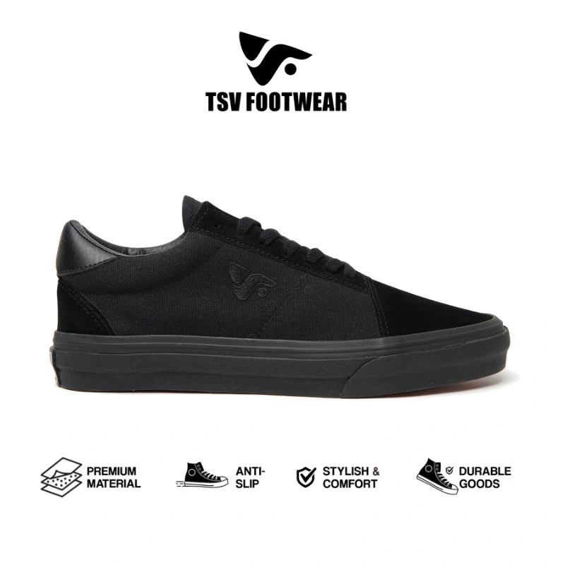 TSV SKATE full black Sepatu kest pria terbaru 2023 hitam Sepatu sekolah pelajar original lokal brand indonesia jakarta Sepatu bandung terbaru tsv footwear
