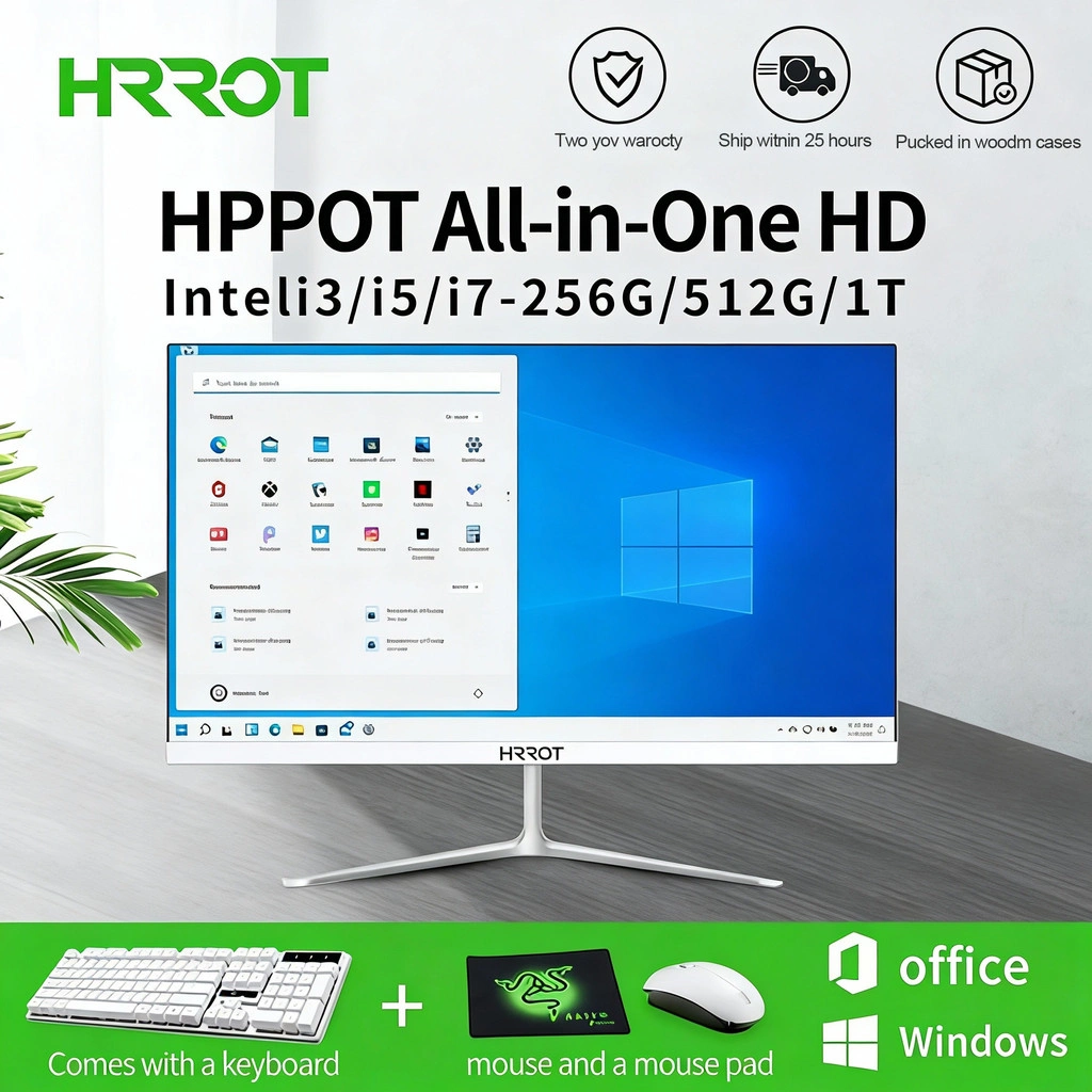 Komputer PC All-in-One super tipis dengan layar HD, prosesor Intel Core i3/i5/i7, cocok untuk rumah, belajar, kantor, gaming, dan hiburan - layar lengkung 19/22/24/27 inci. Gratis keyboard, mouse! Kemasan aman, garansi 5 tahun.