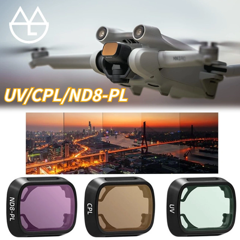 Lens Filters Set for DJI Mini 3/3 PRO Drone Camera Filter UV / CPL / ND8-PL Polarizer Neutral Density Optical Glass Kit Accessory BRDRC