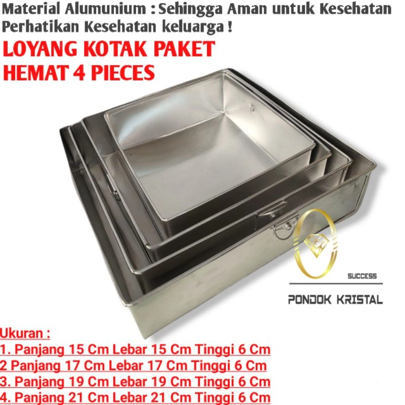 Loyang bolu kotak Alumunium Paket Hemat / bulat / persegi panjang / loyang marmer cake/ loyang bolu chiffon gulung