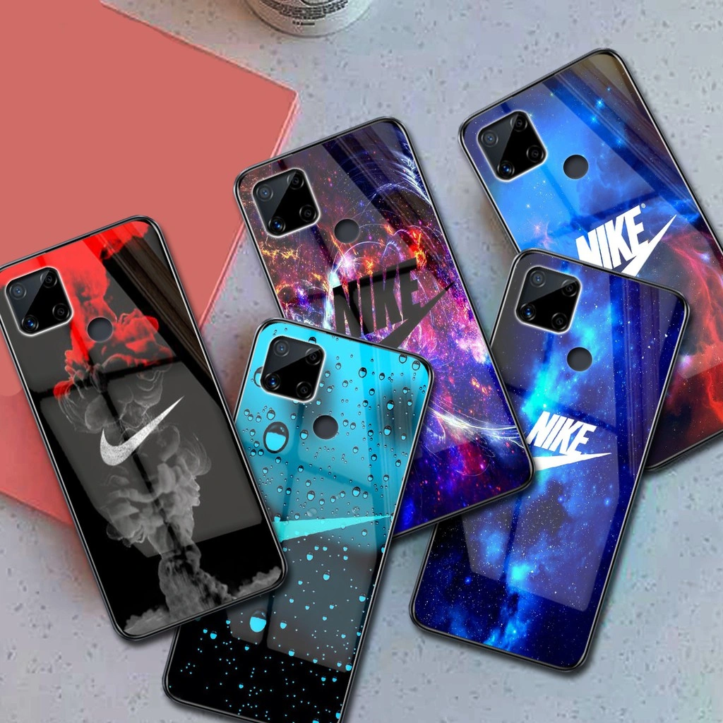 Softcase Glass Kaca NEW NIKE [SF18] Realme narzo 20-C12-30A-C25 C21 C15 C11 C17 REALME 7 8 C1 C2 C3