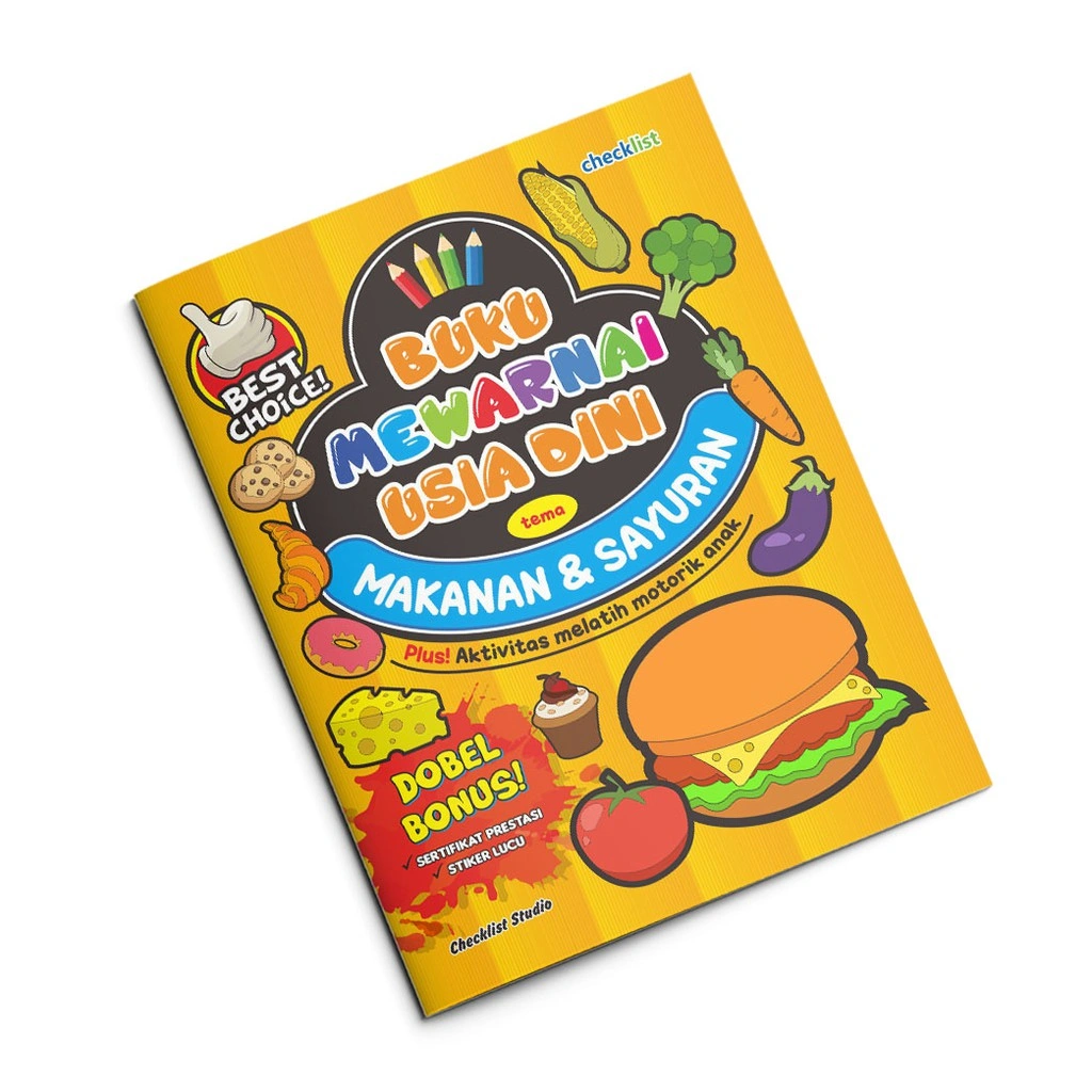 Checklist Buku Mewarnai Usia Dini Tema Makanan & Sayuran