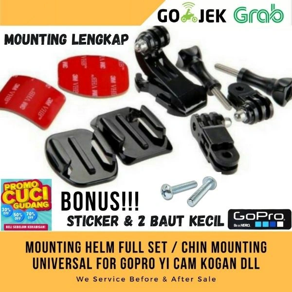 Helmet Mount Chin Mounting Helm Motovlog Vlogger Helmet Front Mount Xiaomi Yi Gopro Kogan Bpro