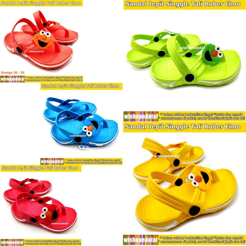 Sendal Rubber Anak Jepit Strap Elmo