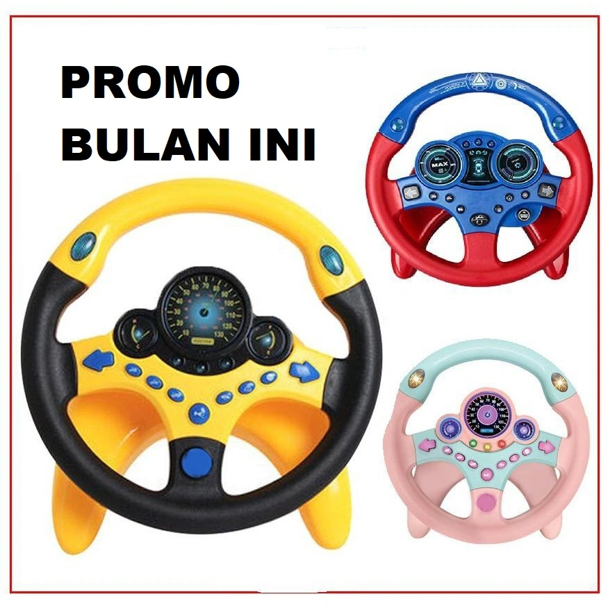 MAINAN ANAK BAYI PERAN MENGEMUDI BUS SIMULATOR ASAK OTAK BELAJAR SETIR MOBIL STEERING WHEEL STIR BONUS TALI  LIMITED LAMPU