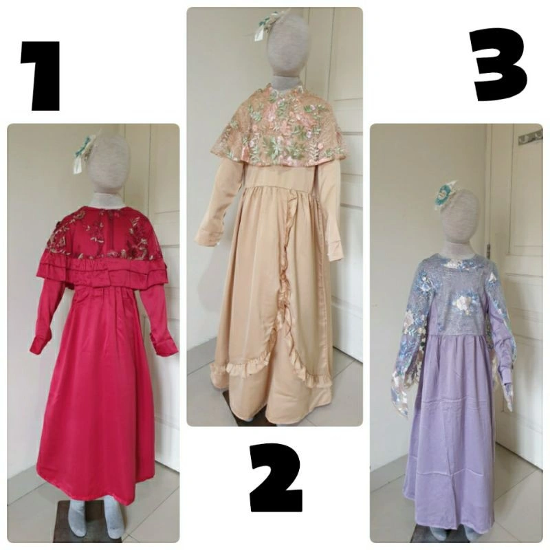 Gamis  Brukat untuk anak-anak SD Gamis ABG remaja