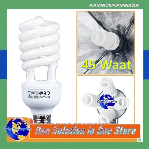 SPECIAL] Bohlam Lampu Softbox 45 Watt LED Bolam Bholam Spiral Lighting E27 Soft Box Socket Bukan Andoer Bardi Godox Philips Atama
