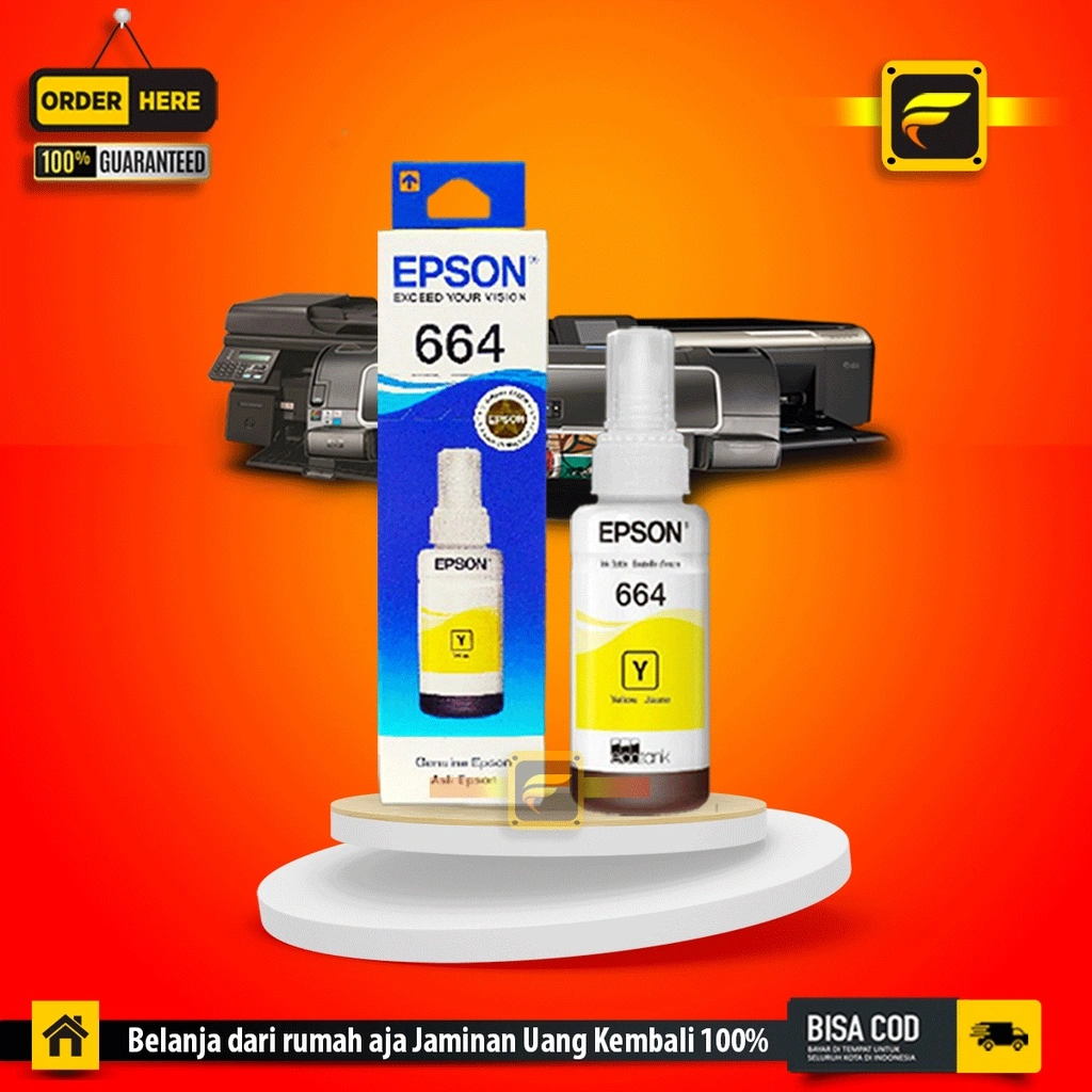 Tinta Epson 664 Yellow SERIES L360 L120 L110 L210 L220 L310 L850 L805 L1800 L800 L362 L365 L365 L366 L375