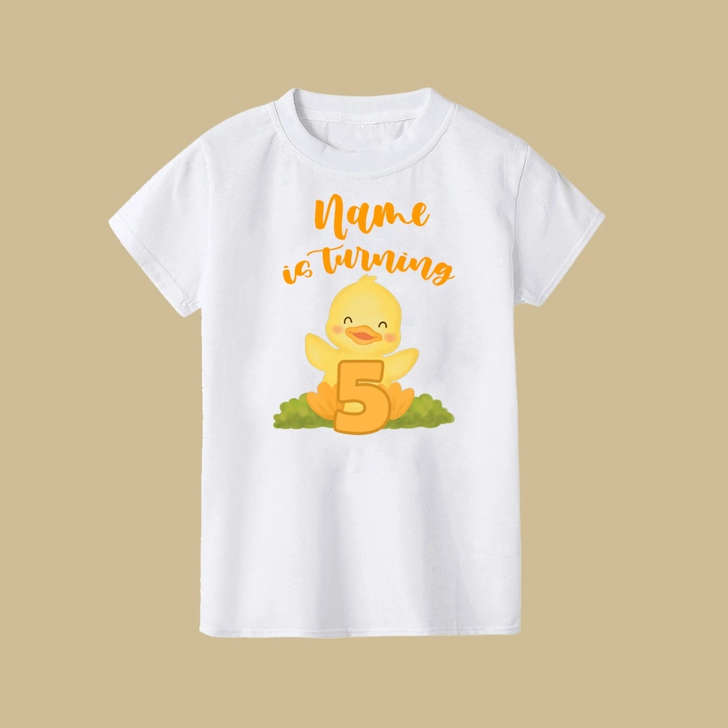 Herlin Collection_Kaos Couple Keluarga Birthday Bebek Kuning Lucu FREE custom angka dan nama