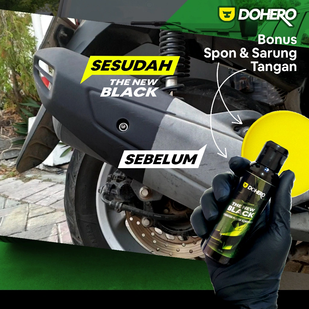 Penghitam Dashboard Permanen - Trim Restorer - Bonus Aplikator Pad & Sarung Tangan By Dohero