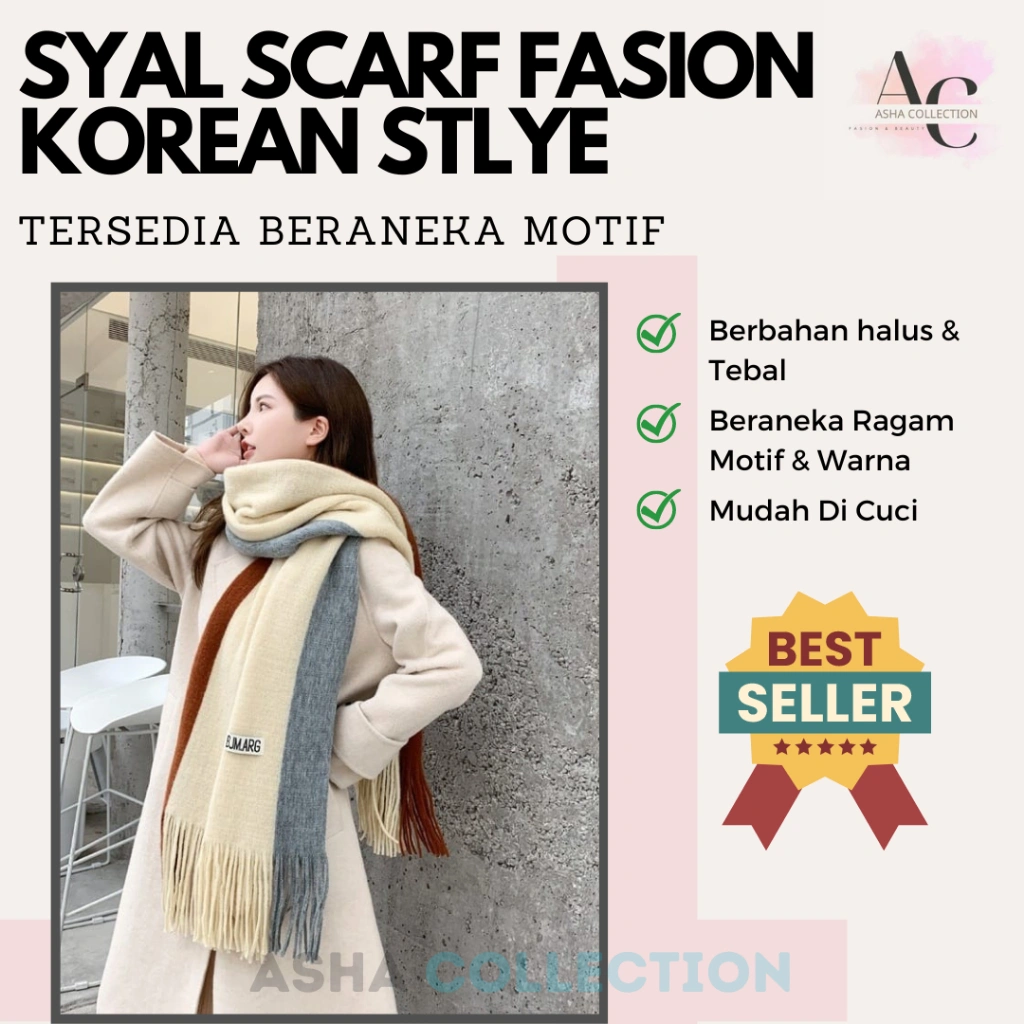 ASCO Syal Winter Korean Syal Dingin Tebal Winter Long Scarf Syal Musim Dingin