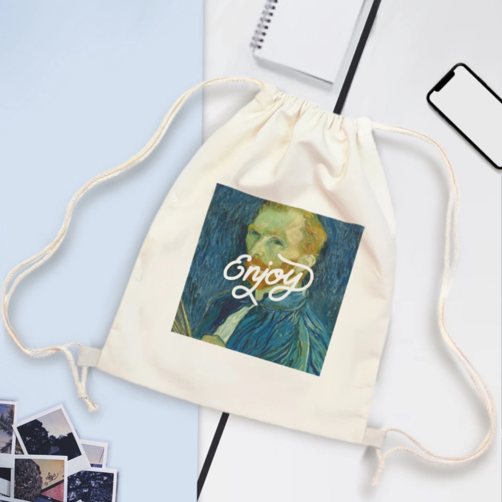 Tas Serut Kanvas Motif ART/ drawstring bag canvas murah