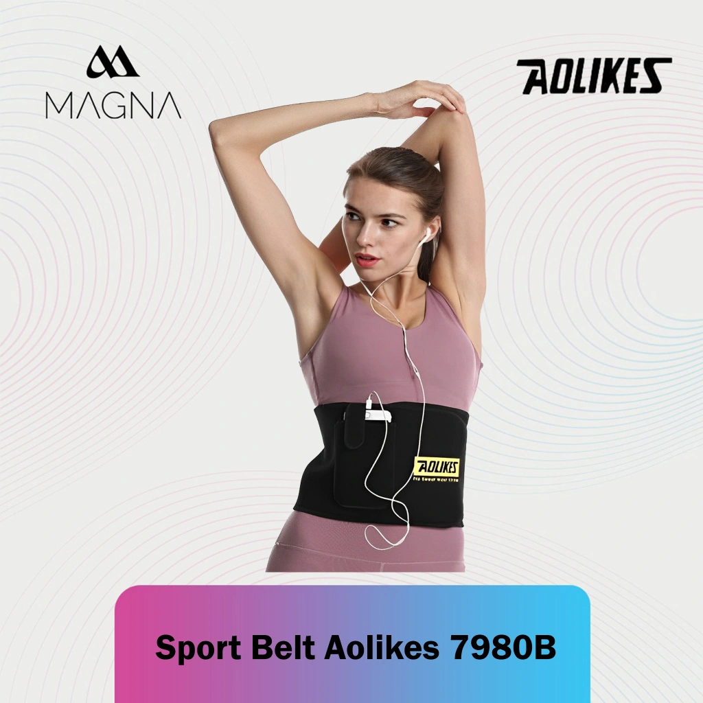 Sabuk Olahraga Aolikes 7980B Slimming Belt Sabuk Waist Back Support Pembakar Lemak Korset Pengecil Perut Pinggang Gym Fitness Cardio Lari Running