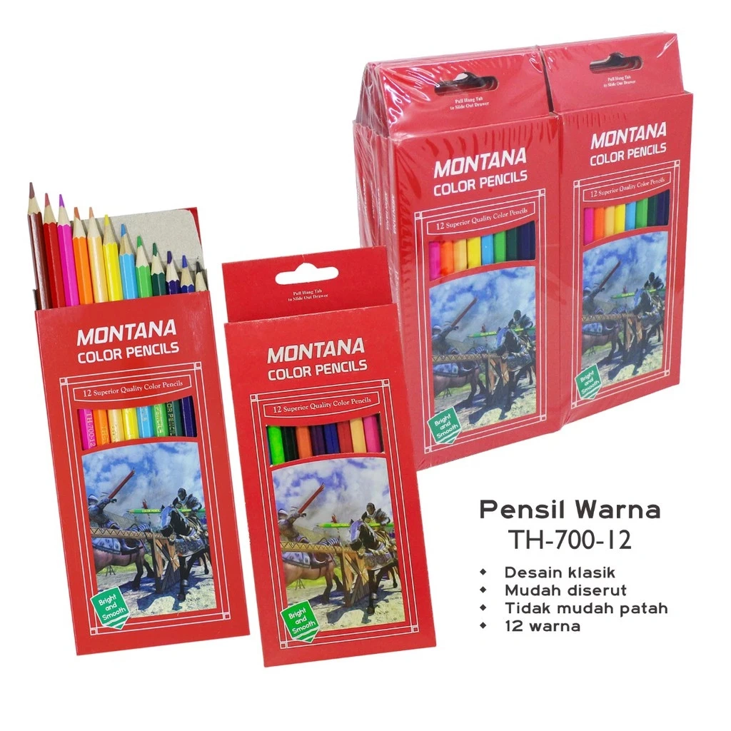 APEN 12pcs Pensil Warna Panjang Pendek Tidak Mudah Patah Mudah DIserut