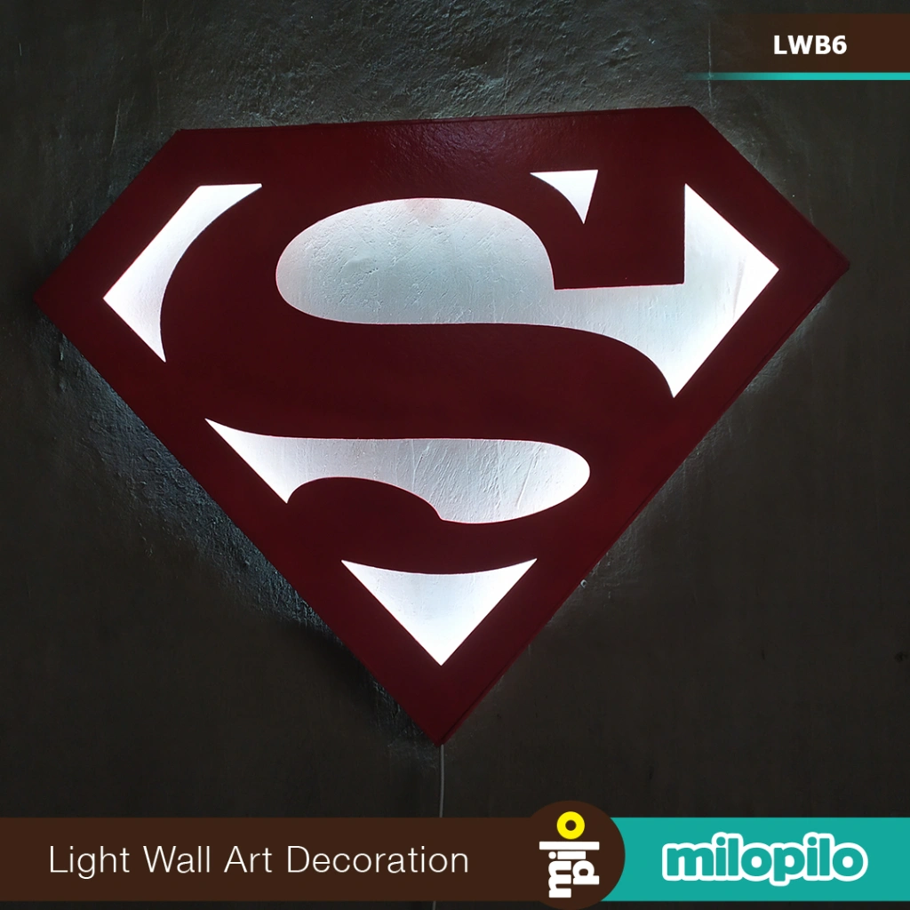 Lampu hias, lampu tidur,  lampu led, dekorasi lampu kamar aesthetic, poster lampu superman