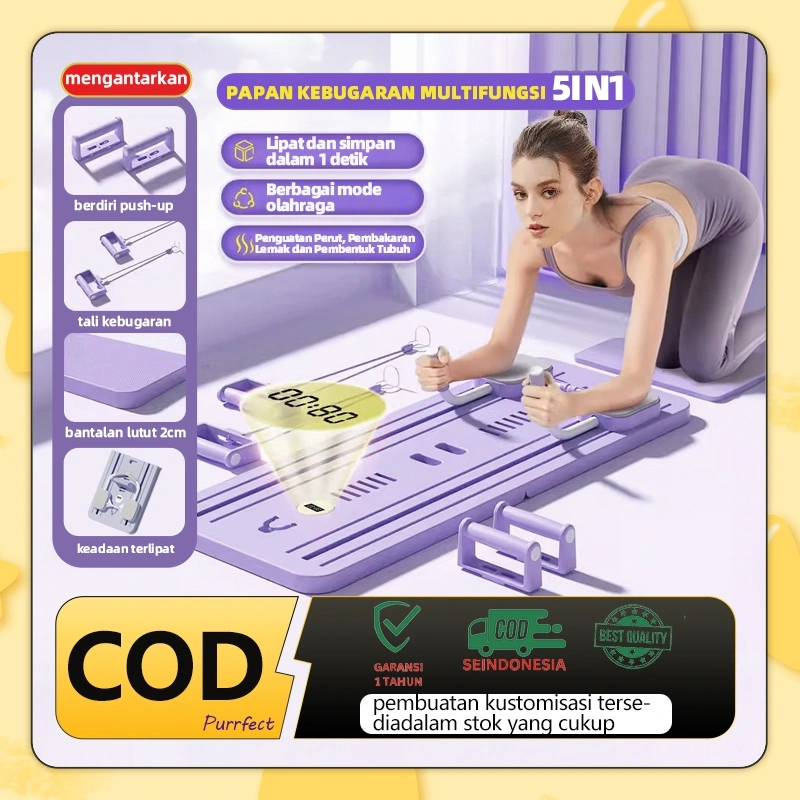 Ab wheel/Papan perut/Ab Roller/Alat Push Up Stand Bar Alat Gym / papan push up/Alat Gym Olahraga Fitness Push Up/Alat Sit Up/Alat Olahraga Fitness Equipment Untuk Latihan Perut/Ab Roller Wheels Plank Trainer 5in1 Abdominal Core Roller Automatic Rebound/