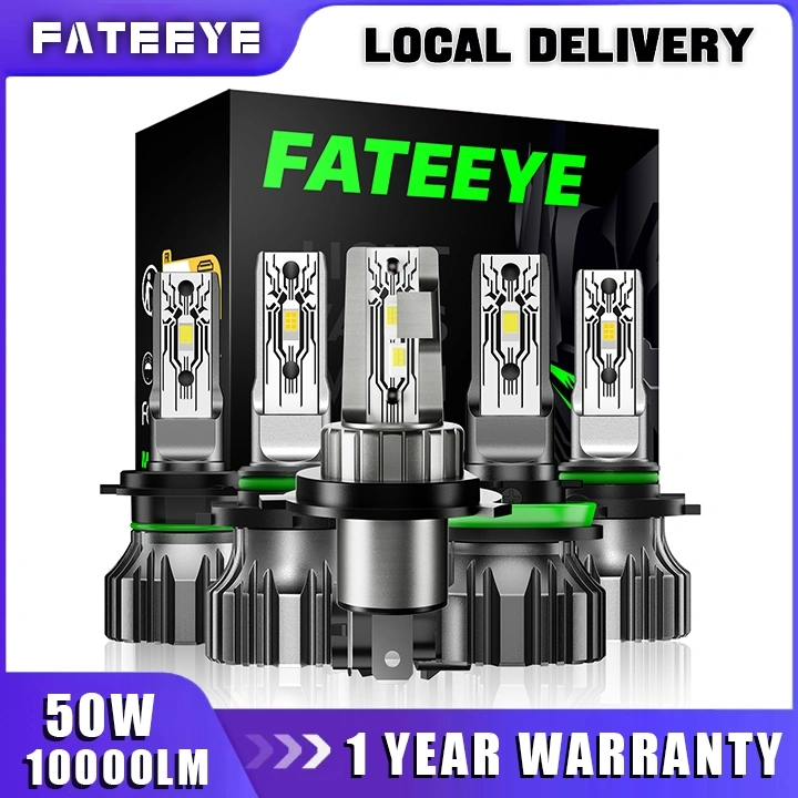Fateeye F1 H4S H7 H11 9005 9006 50W/pasangan 10000LM bohlam lampu depan untuk Mobil Warna putih 6500k Novsight