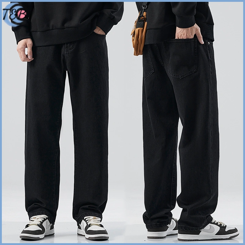Celana jeans pria celana jeans panjang pria Korean Style gombrong Kulot Pria OverSize straight Jeans loose pants hitam celana lebar pria Celana jeans cowok terbaru nyaman casual denim