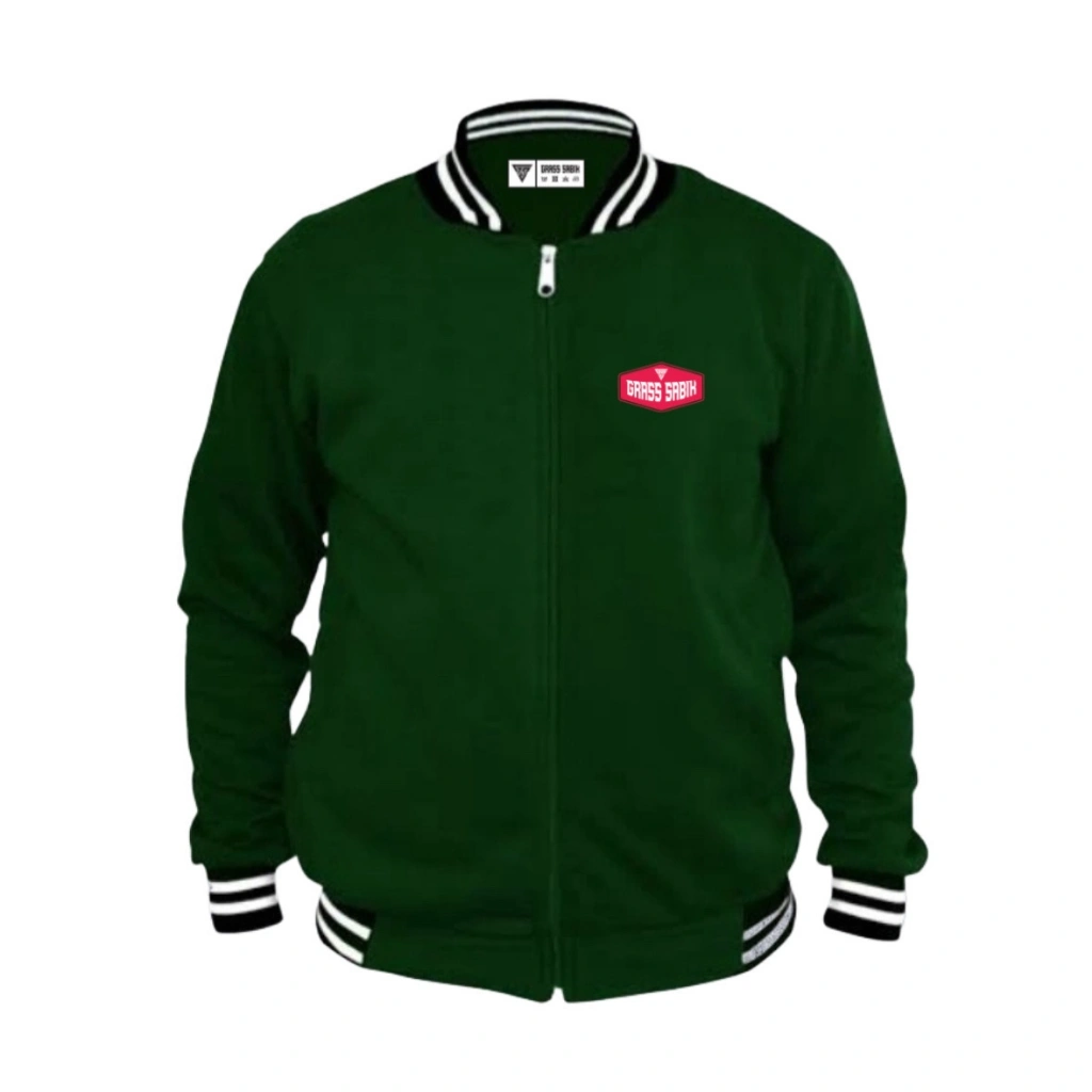 GRASS SABIK - Jaket Baseball Varsity Grass Sabik Motif Merah Jaket Baseball Premium Unisex