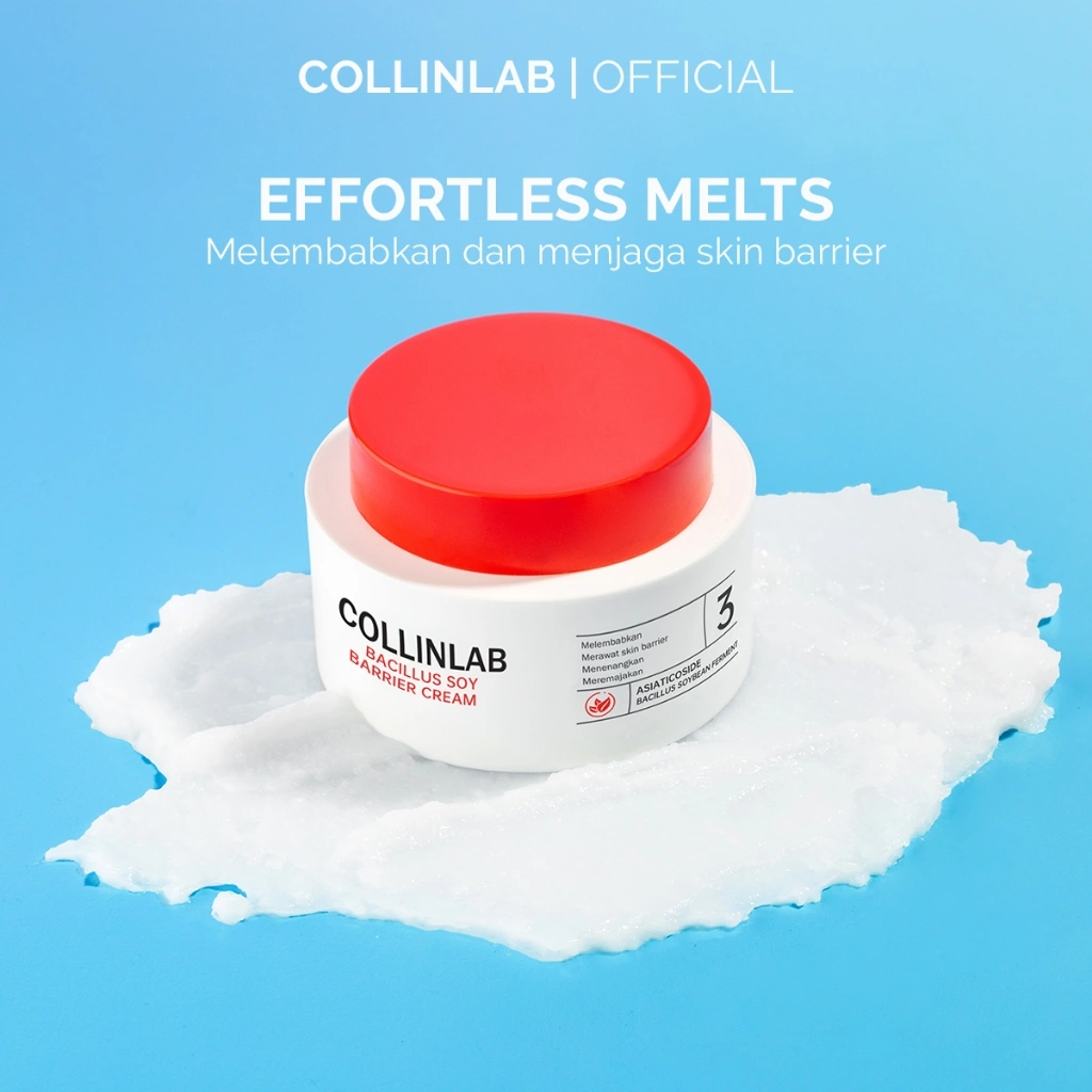 COLLINLAB - Bacillus Soy Barrier Cream 30g | Lawan Kulit Berjerawat Anti Aging Flek Cream Pemutih Wajah Whitening Brightening Dark Spot Pelembab Wajah Menjaga Kekencangan kulit dan Kerutan halus Mencerahkan Kulit