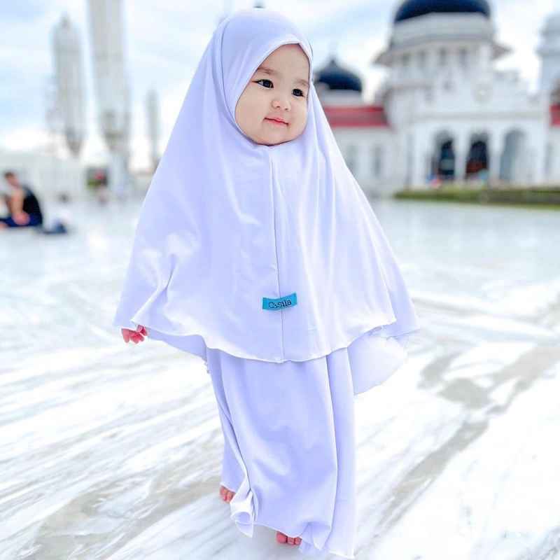 CASILA Gamis Umroh Anak Polos Hijab Syari