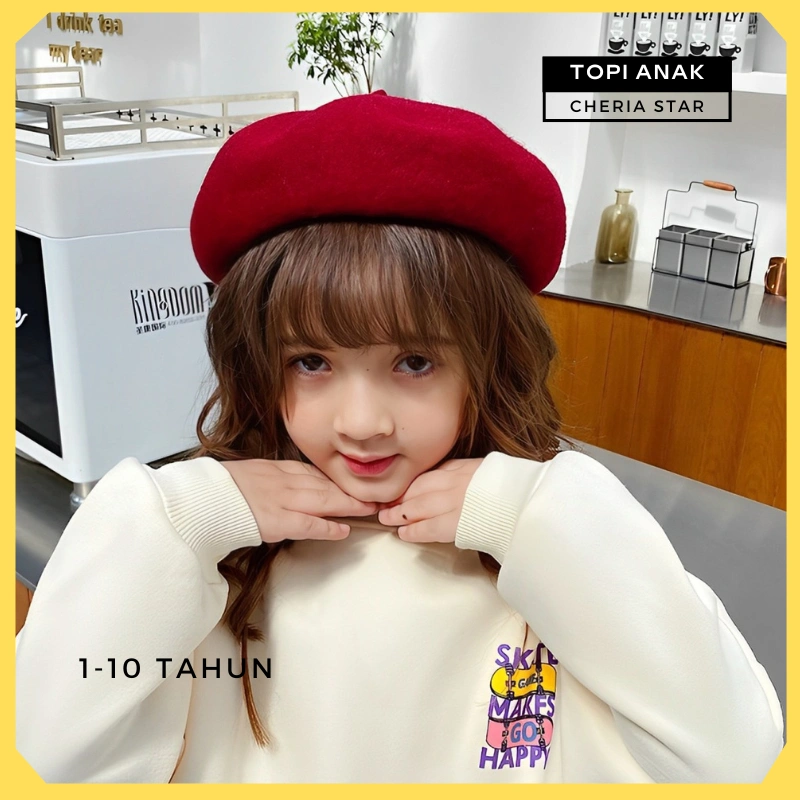[ PROMO 12.12 ] TOPI BARET ANAK PEREMPUAN KOREA KEKINIAN BERET CAPS BAYI KIDS LUCU TERBARU IMPORT J1