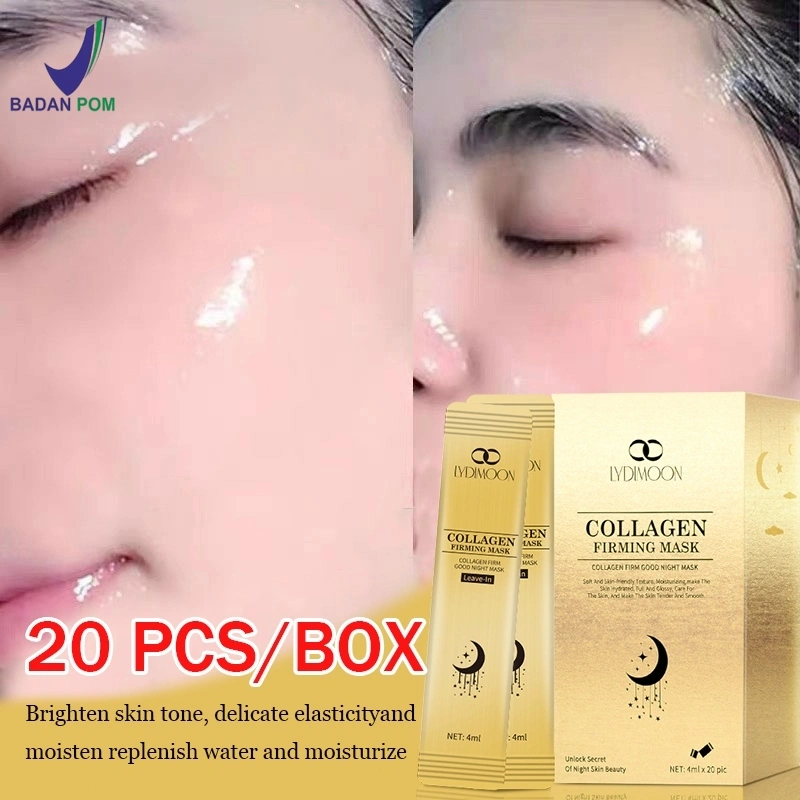 BPOM Masker kolagen pemutih Masker collagen Sleeping mask Masker pemutih wajah 20 Pcs/Kotak Memutihkan&anti-kerut, mencerahkan kulit, melembabkan&memperbaiki, mengencangkan& mengecilkan pori-pori
