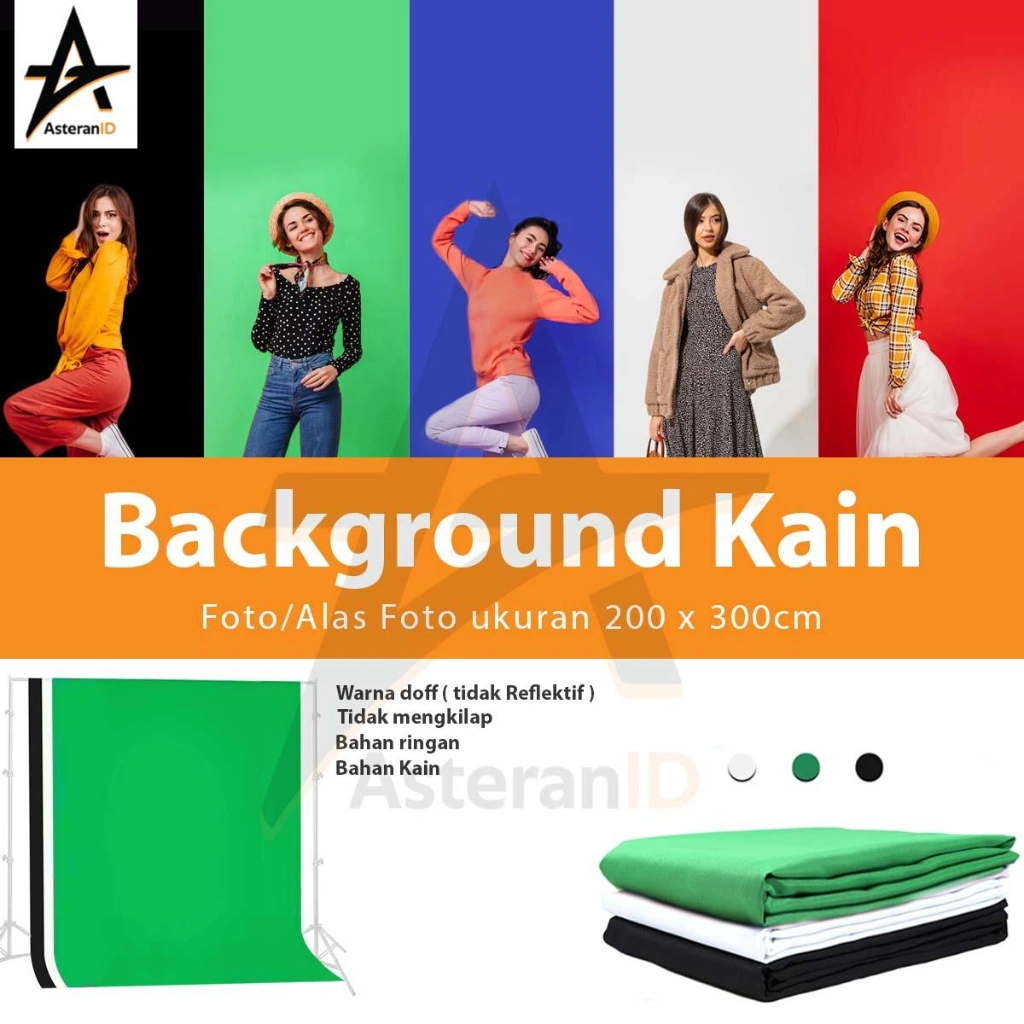 Kain Backdrop Studio Photography Background Foto Video Ukuran Lebar 200 x Panjang 300cm