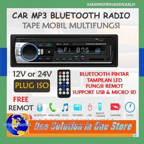 Tape Audio Mobil Multifungsi (Bluetooth, Mp3, USB, Flashdisk, FM Radio)