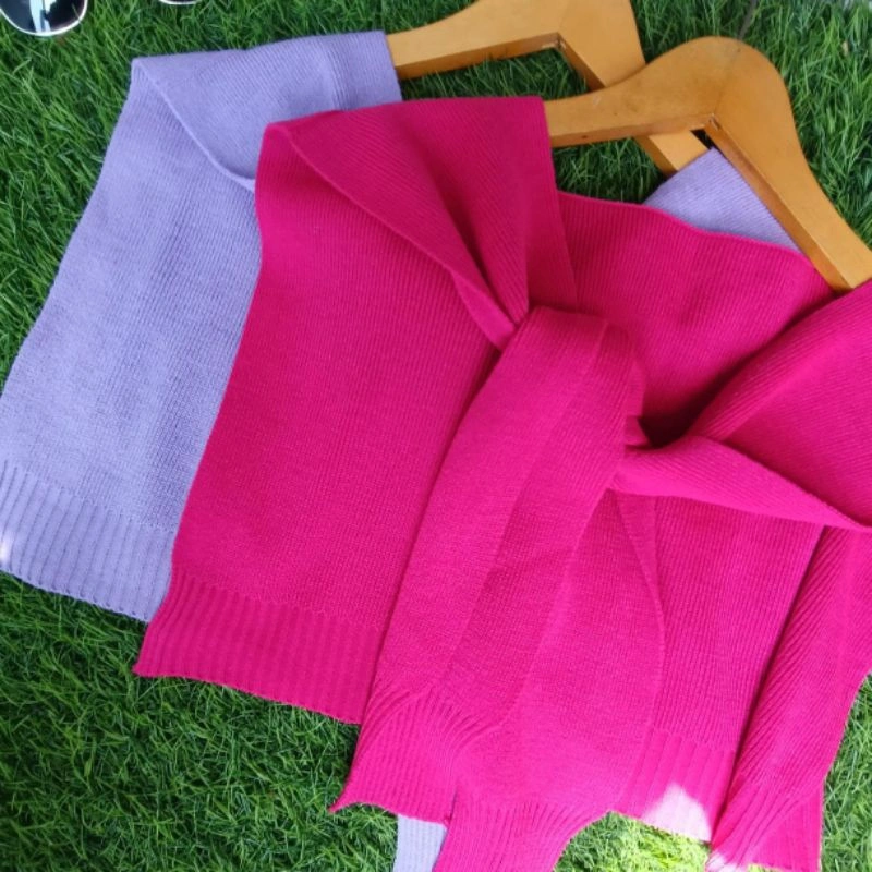 Syal Rajut Fake Bahu Koran Style Syal Rajut Fake Pundak Korean Style Kekinian Banyak Pilihan Warna