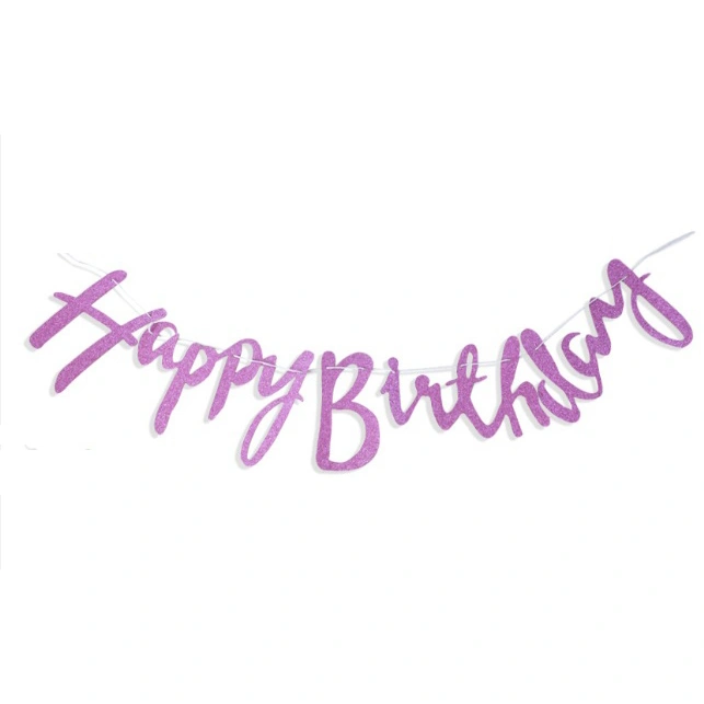 Banner HBD Laser Cut Pink
