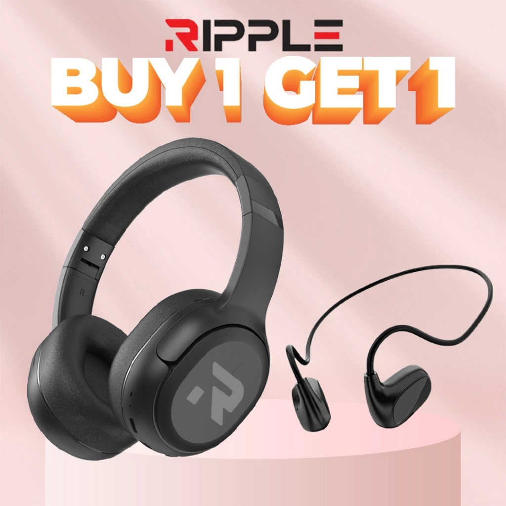 Ripple Headphone Wireless Bluetooth5.3 A005+Fit TWS Earbuds Bluetooth Open Ear Sport Earphone