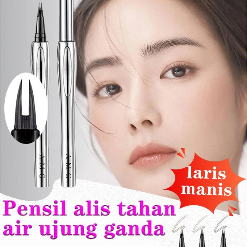 COD/Beli 2 Gratis 1/Bedak alis/pensil alis/pensil alis tahan air dan tahan lama/pensil alis tahan lama dan anti luntur untuk riasan mata natural pensil alis 2 ujung tahan air dan tahan lama