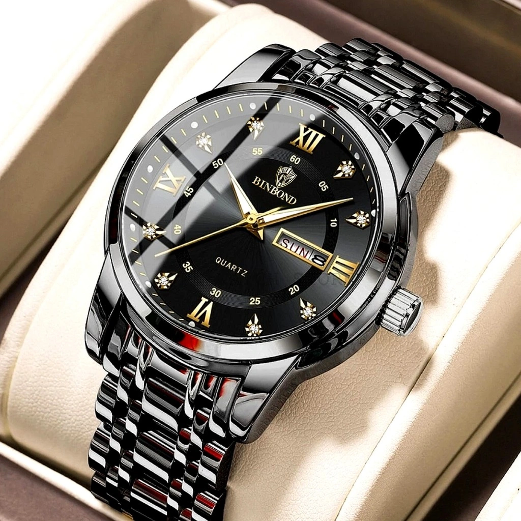 Jam Tangan Binbond Pria Anti Air Original 100% Stainless Steel Luxury Mewah Bisnis Men Watch COD