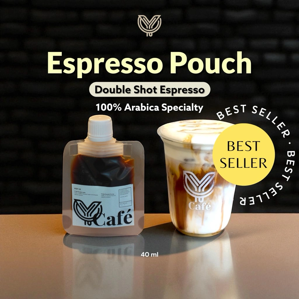 Double Shot Espresso Pouch 40ml Kopi Instan Siap Minum by Y Cafe