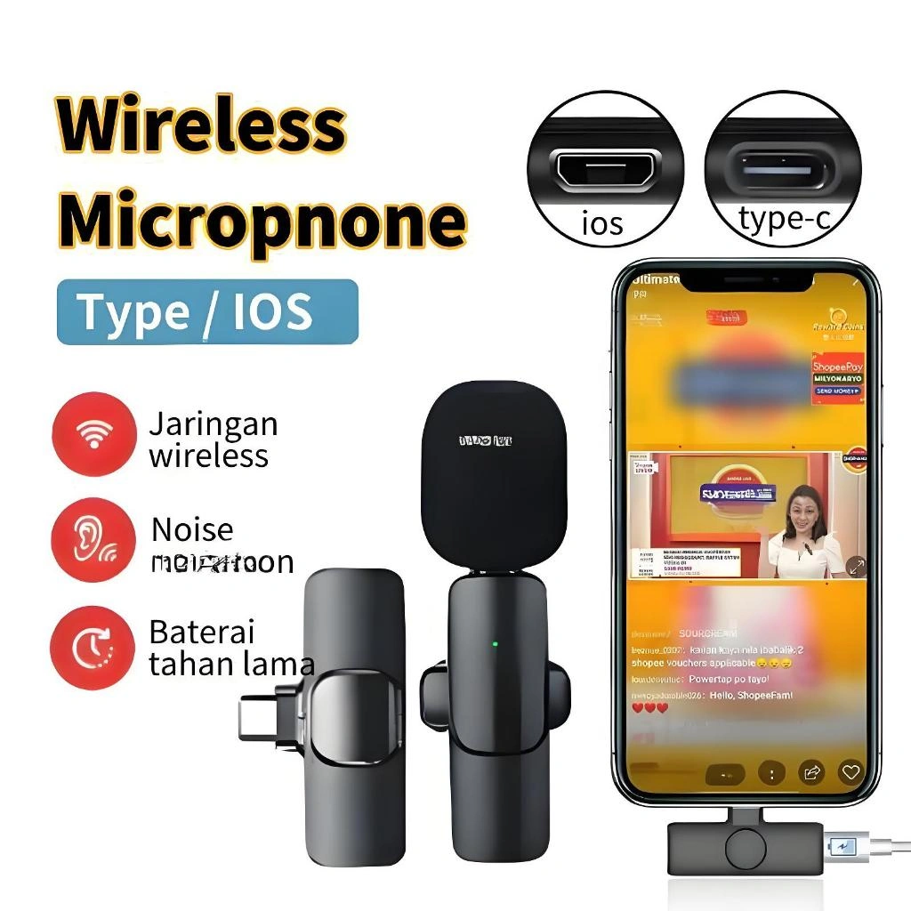 Live Special Lavalier Wireless Microphone Recording Android Apple Hp Anchor Outdoor Bluetooth Noise Reduction Short Video