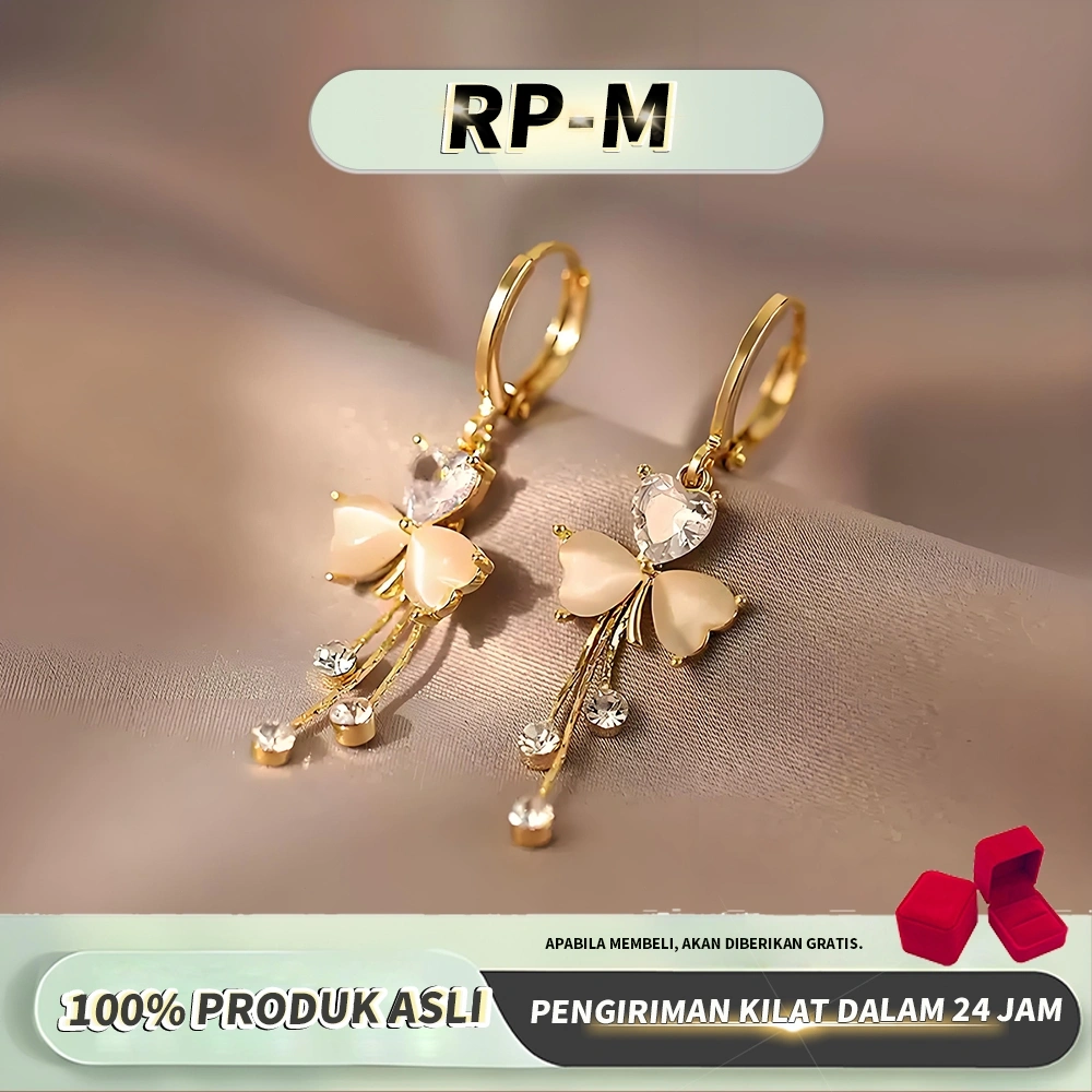 Anting | Anting Kres Alang-Alang Trefoil Perak 925, Gaya Minimalis Dingin, Anting Musim Gugur & Dingin, Desain Sederhana Wanita