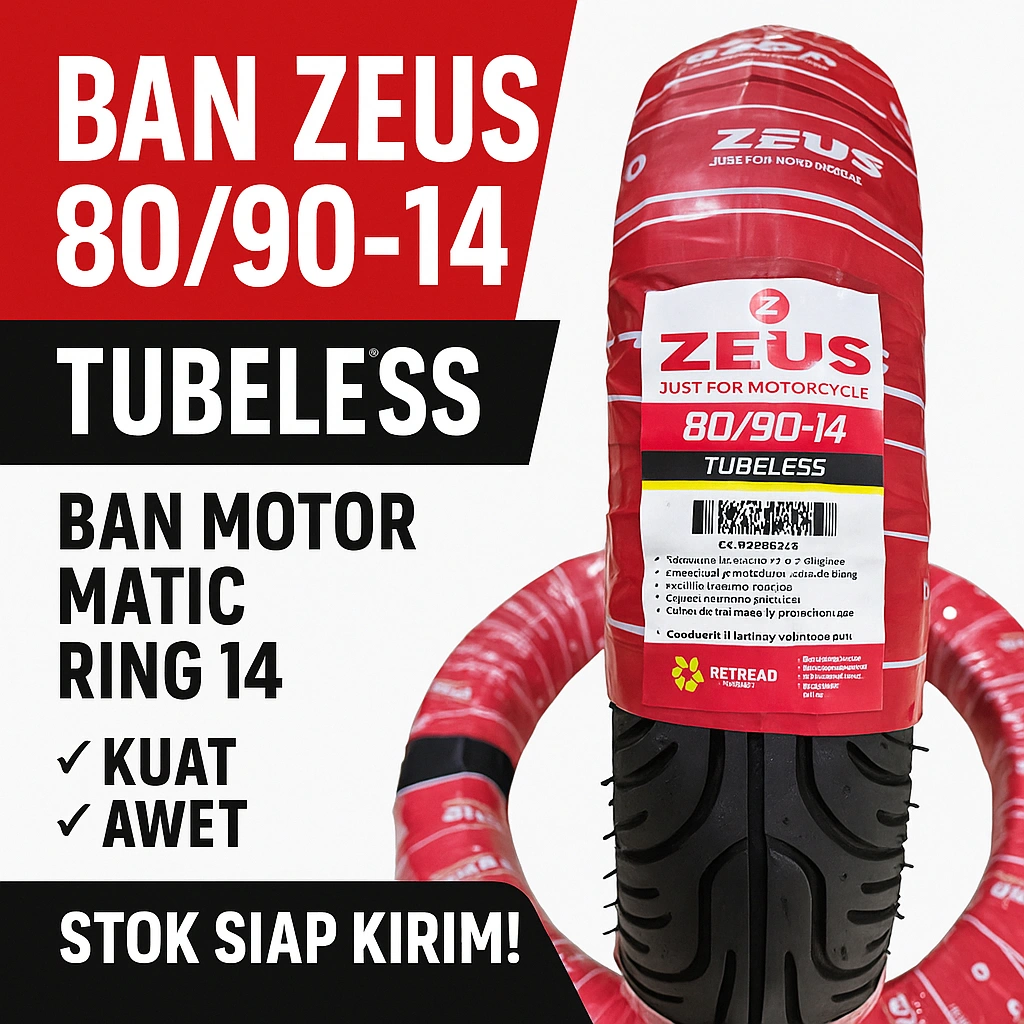 Ban Zeus 80/90-14 Tubeless – Teruji Jalan Basah & Kering