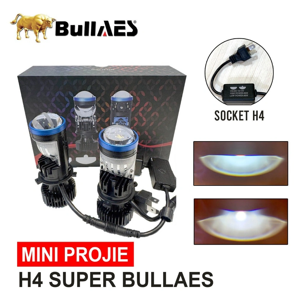 Biled Mini AES H4 Super Bullaes Double Emitter Mini Projie Laser