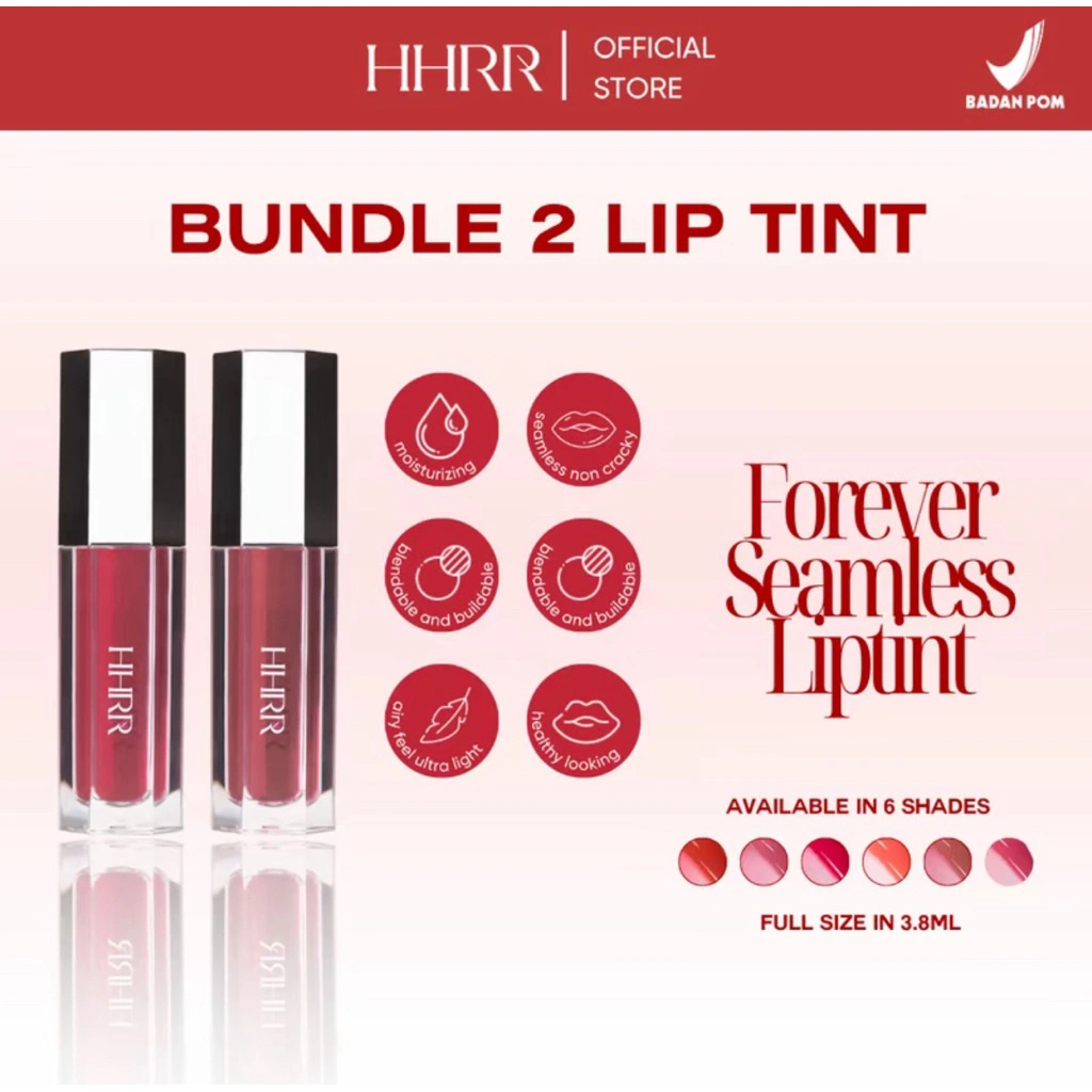 HHRR - Bundling 2 Forever Seamless Lip Tint | Anti Bibir Kering | Ultra Moist | Melembabkan | Ringan | Natural Color Finish