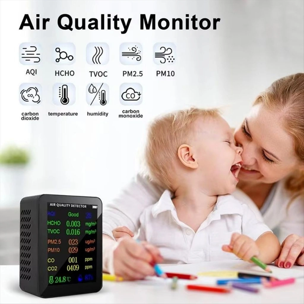 Digital CO2 Sensor PPM Meter Mini Detektor Karbon Dioksida Gas Analyzer Monitor tester Kualitas Udara USB Detektor TVOC HCHO PM10 PM2.5 meter air quality tester carbondioksida tester alat ukur kualitas udara 3in1 4in1 5in1 6in1