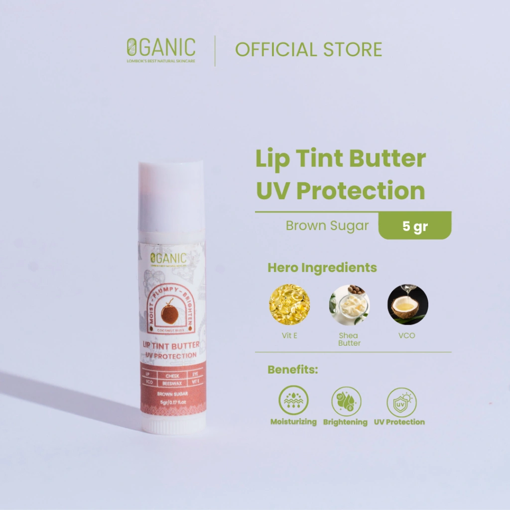 Oganic Lip Tint Butter UV Protection  Brown Sugar 5gr