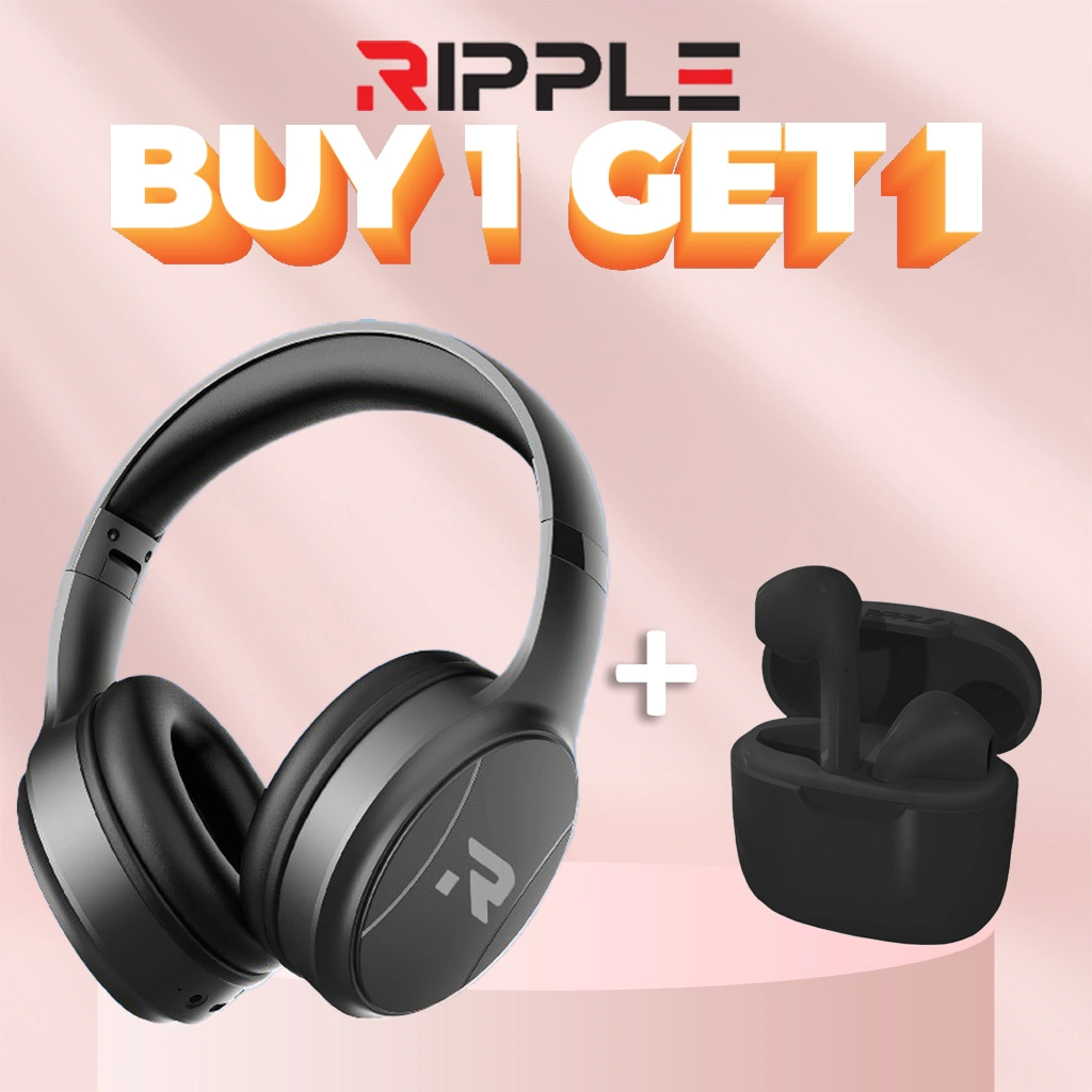 Buy 1 Get 1Ripple Headphone Bluetoothv5.4 A011+True go TWS Wireless Headset Earphone Headset
