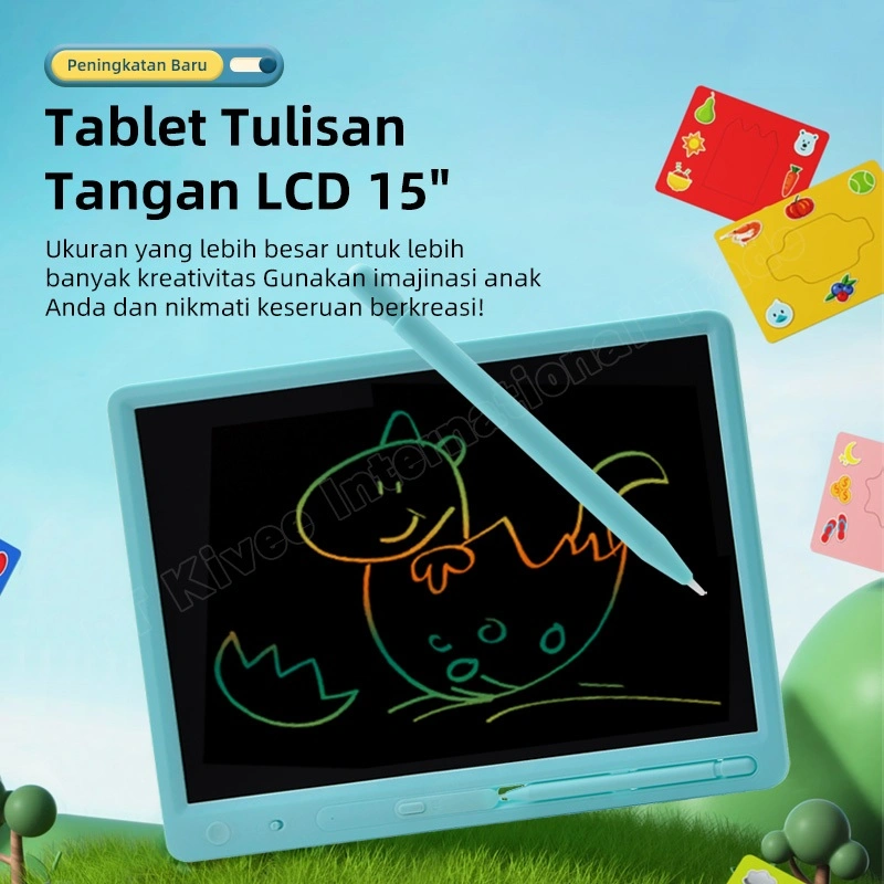 OLYPS LCD Writing Tablet Anak 15 inch Drawing Tablet Bisa Dihapus Edukasi Mainan