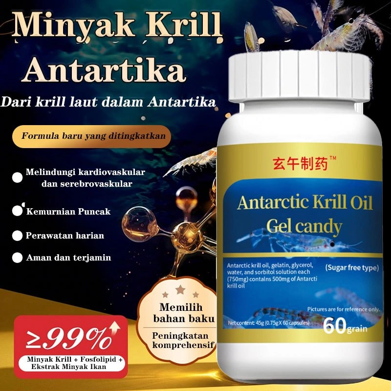 ❤️COD + pengiriman 24 jam❤️Beli 2 gratis 2/60 kapsul minyak krill Antartika/kapsul astaxanthin kesehatan/kapsul suplemen astaxanthin Minyak krill Antartika/produk kesehatan minyak krill Omega 3/minyak krill meningkatkan sirkulasi darah