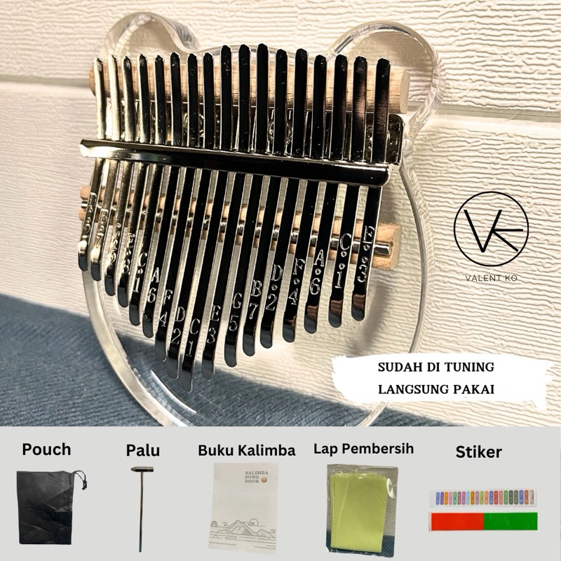 Valent Ko - Kalimba Akrilik Mini 17 Keys , Alat Musik Piano Jempol